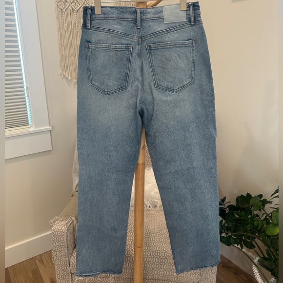 Express High Rise Straight Ankle Jeans Medium Wash Women’s 4L - Picture 3 of 6